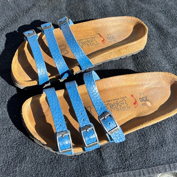 BIRKIS BIRKENSTOCK BIRKI’S Size 5 Blue Strap - Picture 1 of 3